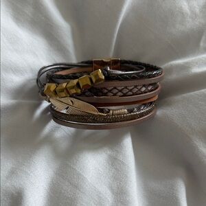 Torrid Multi-Layer Brown and Gold Bracelet